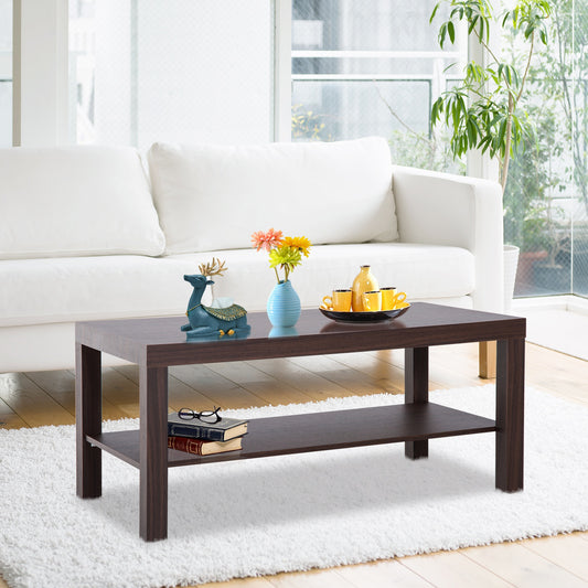 Minimal Wood Coffee Table Storage Shelf Living Room Office