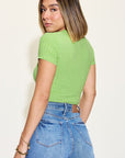 Basic Bae Full Size Ribbed Round Neck Short Sleeve T-Shirt