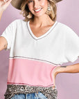BiBi Colr Block Waffle Knit Top