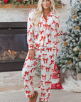 Christmas Bow Top and Pants Pajama Set