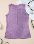 Solid Mineral Wash Ribbed Tank Top