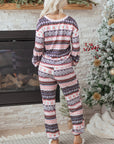 Christmas Geometric Pullover and Pants Lounge Set
