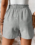 Stripe Lace-Up Elastic Waist Pocketed Shorts