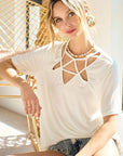 BiBi Silky Knit Top with Front Details