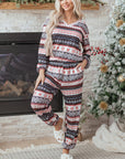 Christmas Geometric Pullover and Pants Lounge Set