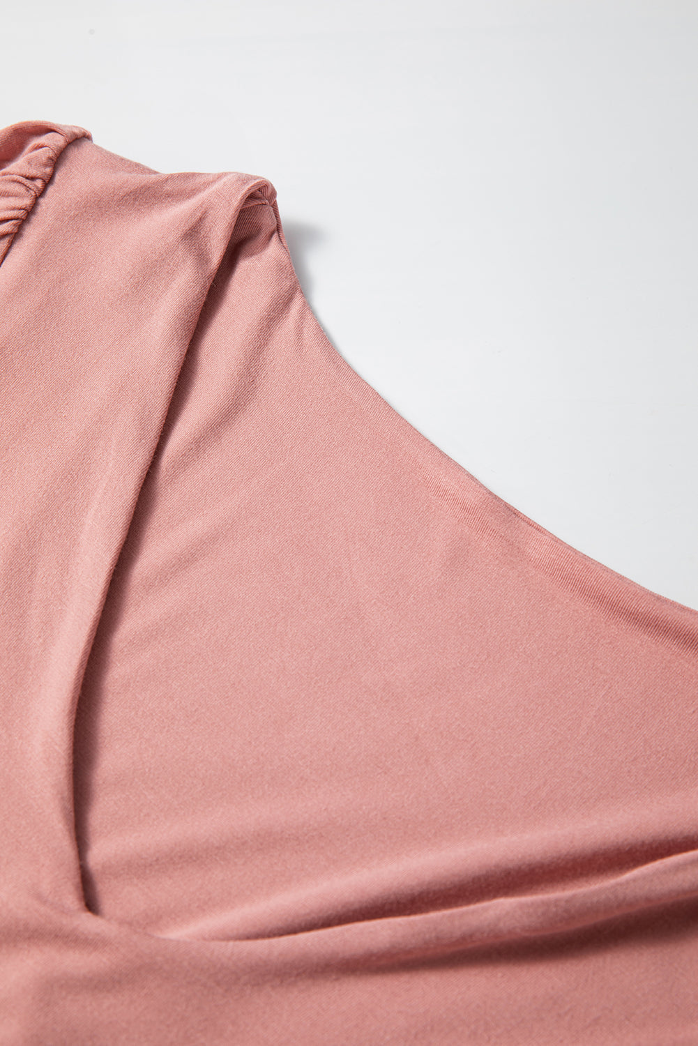 Fuchsia Elegant V-Neck Long Sleeve Casual Bodysuit