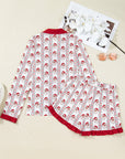Christmas Santa Claus Ruffle Trim Pajama Set