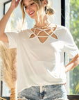 BiBi Silky Knit Top with Front Details
