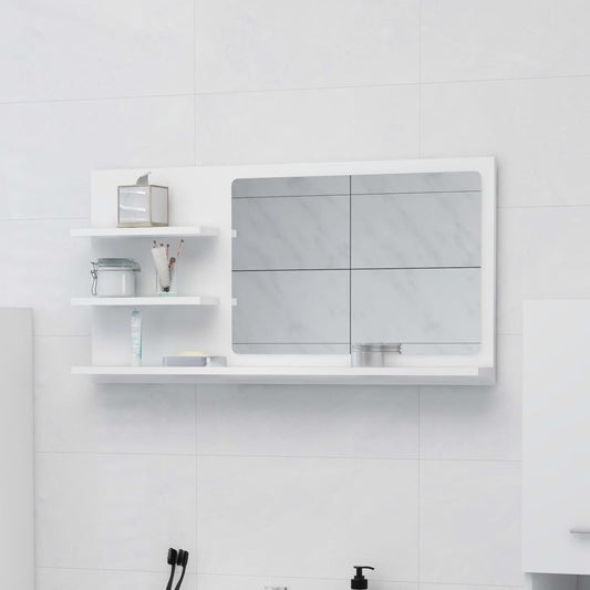 Bathroom Mirror White 35.4"x4.1"x17.7"