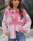 Plaid Button Up Long Sleeve Jacket