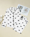 Bow Long Sleeve Top and Pants Pajama Set