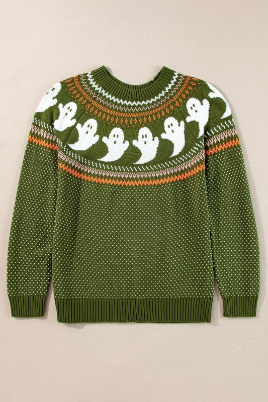 Kaylee Halloween Ghost Pattern Sweater