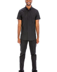 Black Short Sleeve Button Down Shirt