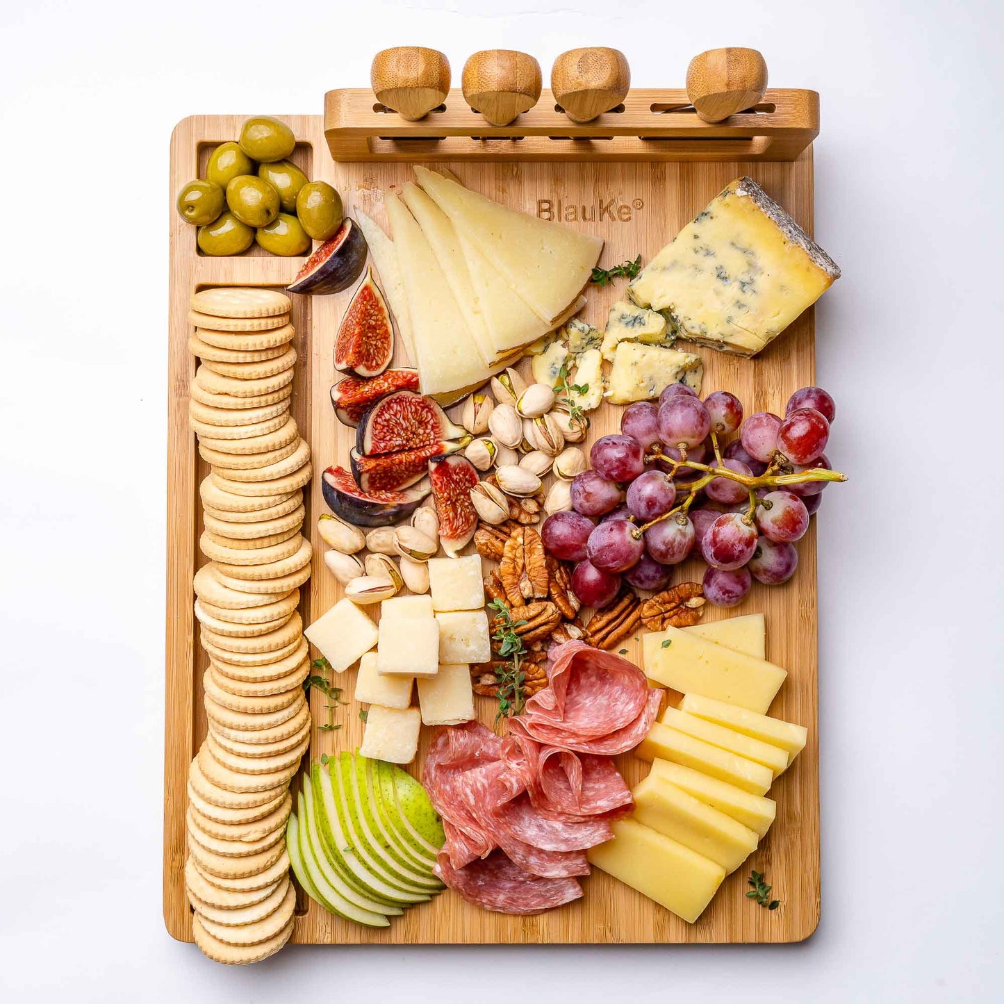 Bamboo Cheese charcuterie Board and Knife Set