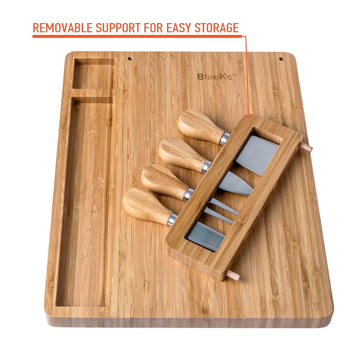 Bamboo Cheese charcuterie Board and Knife Set