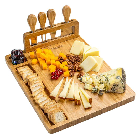 Bamboo Cheese charcuterie Board and Knife Set