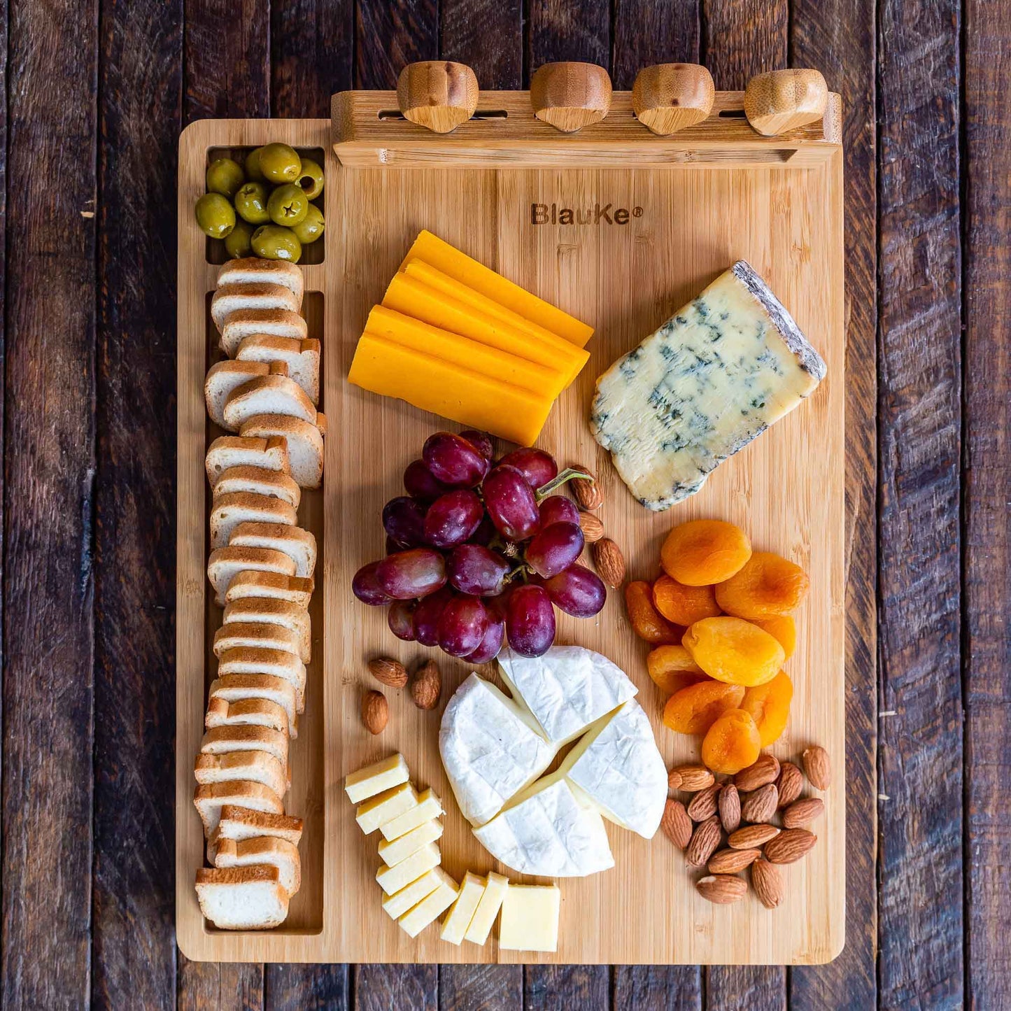 Bamboo Cheese charcuterie Board and Knife Set