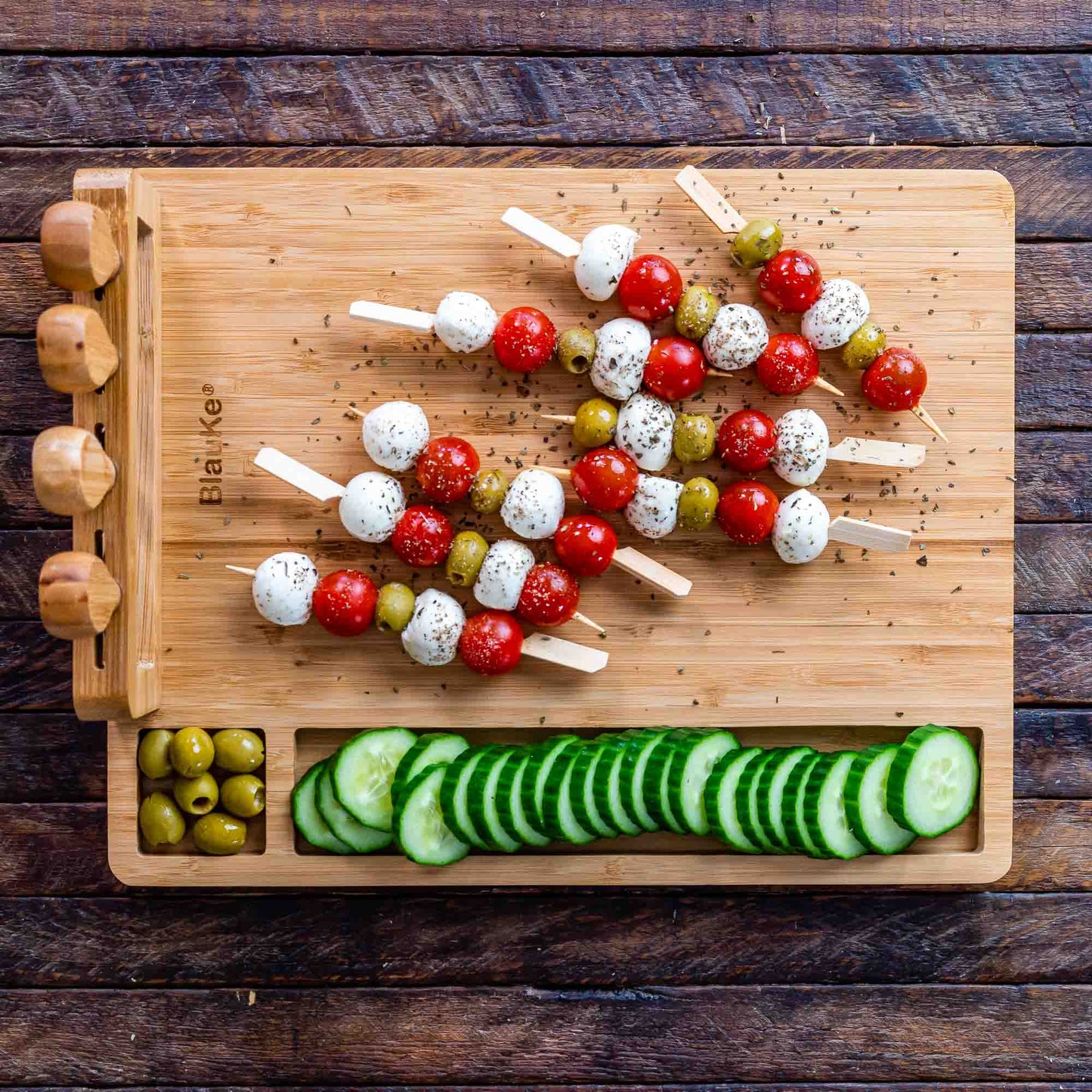 Bamboo Cheese charcuterie Board and Knife Set