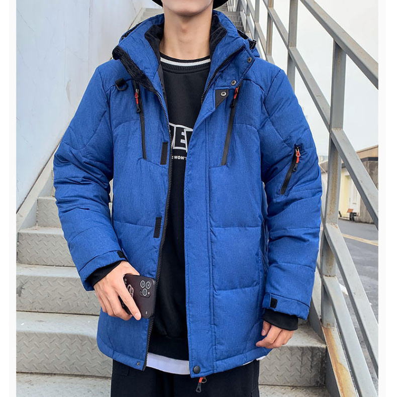 High Collar Puffer Jacket With Removable Hood