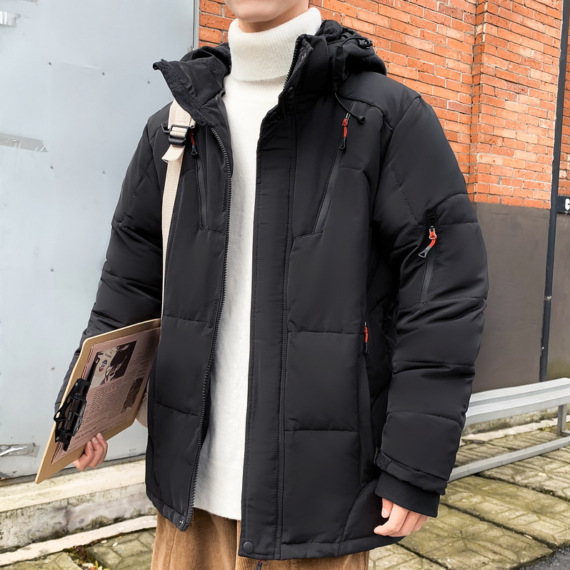 High Collar Puffer Jacket With Removable Hood