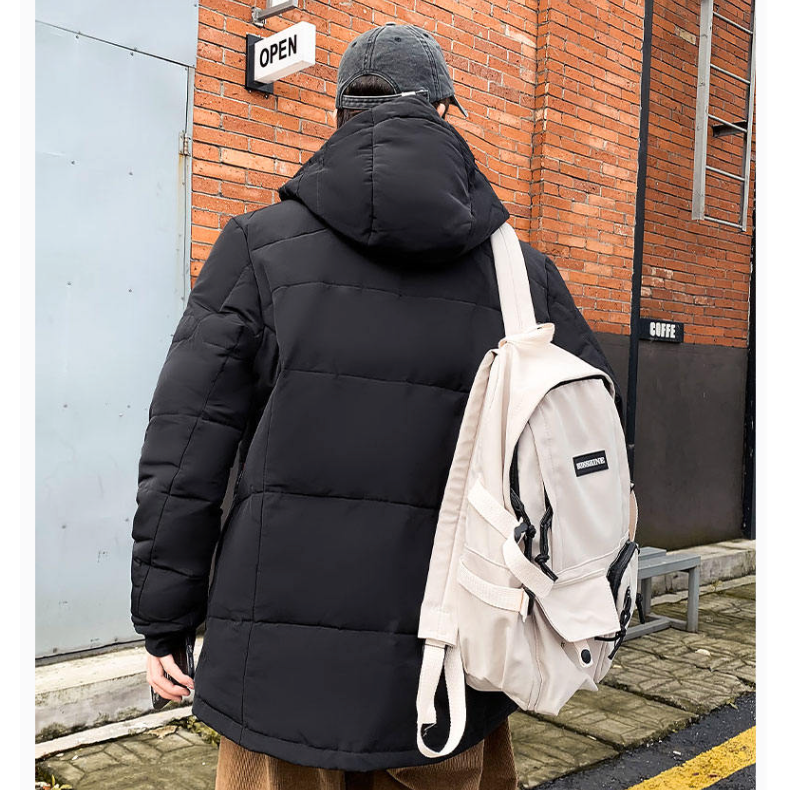 High Collar Puffer Jacket With Removable Hood