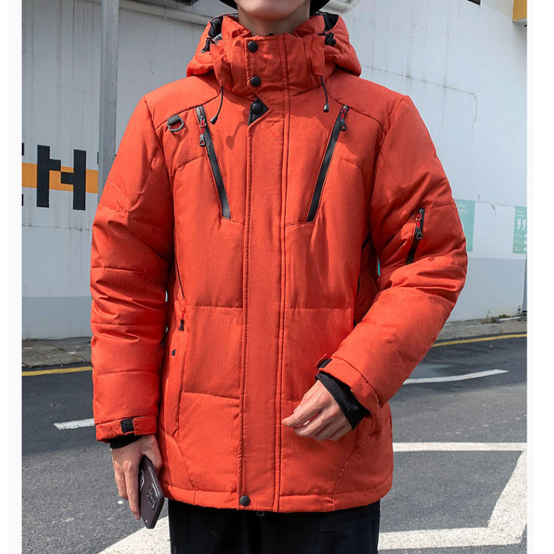 High Collar Puffer Jacket With Removable Hood