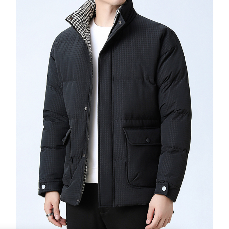 Houndstooth Puffer Jacket