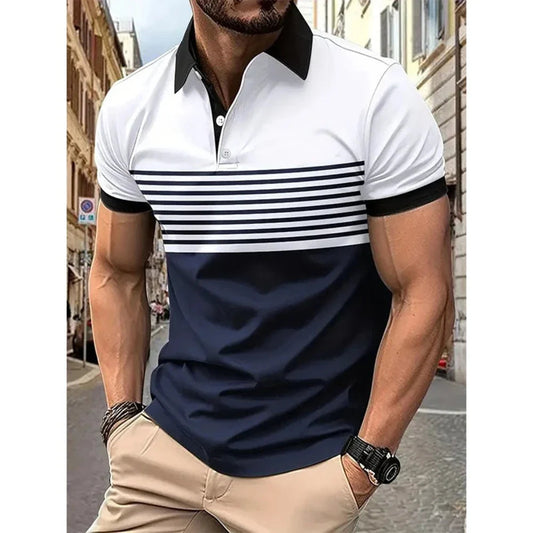 Stripe Short Sleeve Polo Shirt