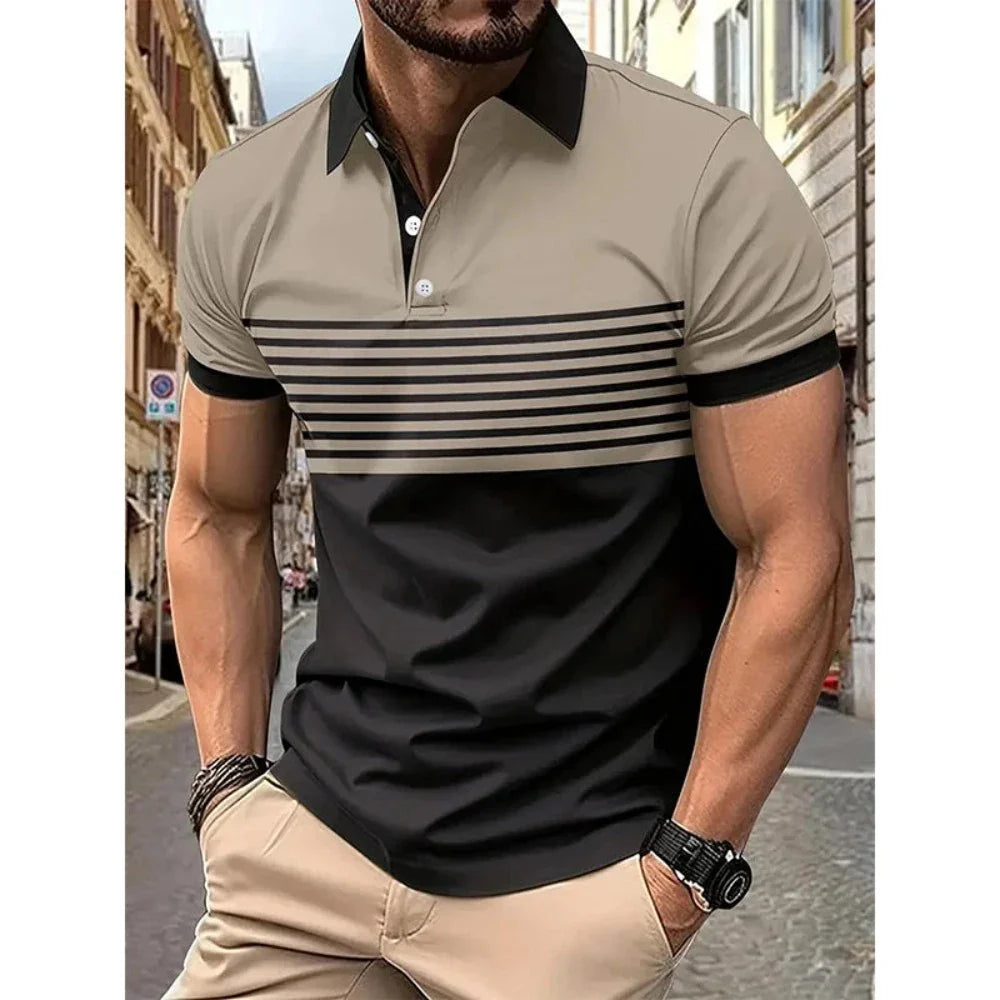 Stripe Short Sleeve Polo Shirt