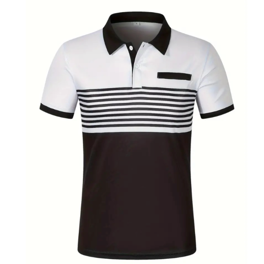 Stripe Short Sleeve Polo Shirt