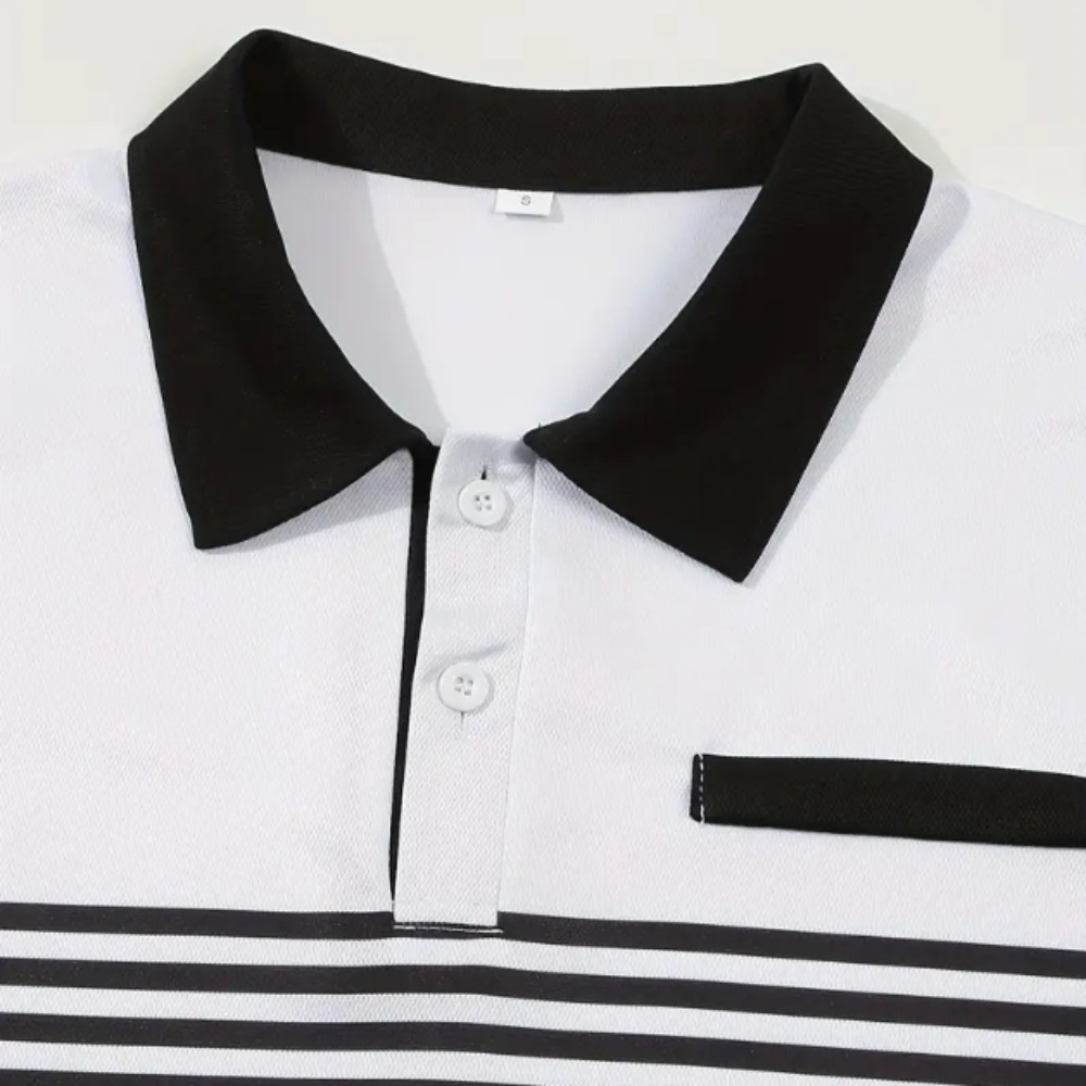 Stripe Short Sleeve Polo Shirt