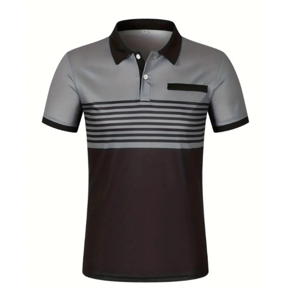 Stripe Short Sleeve Polo Shirt