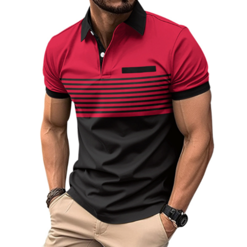 Stripe Short Sleeve Polo Shirt