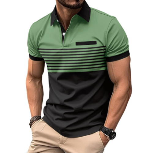 Stripe Short Sleeve Polo Shirt