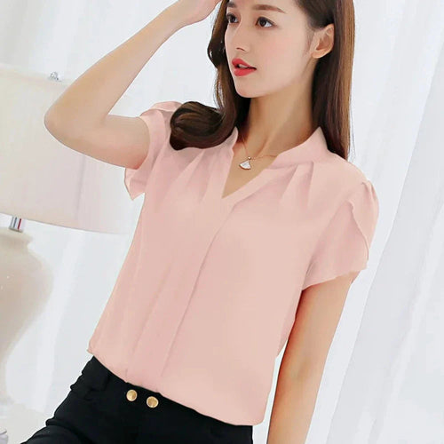 Slim Fit V Neck Blouse