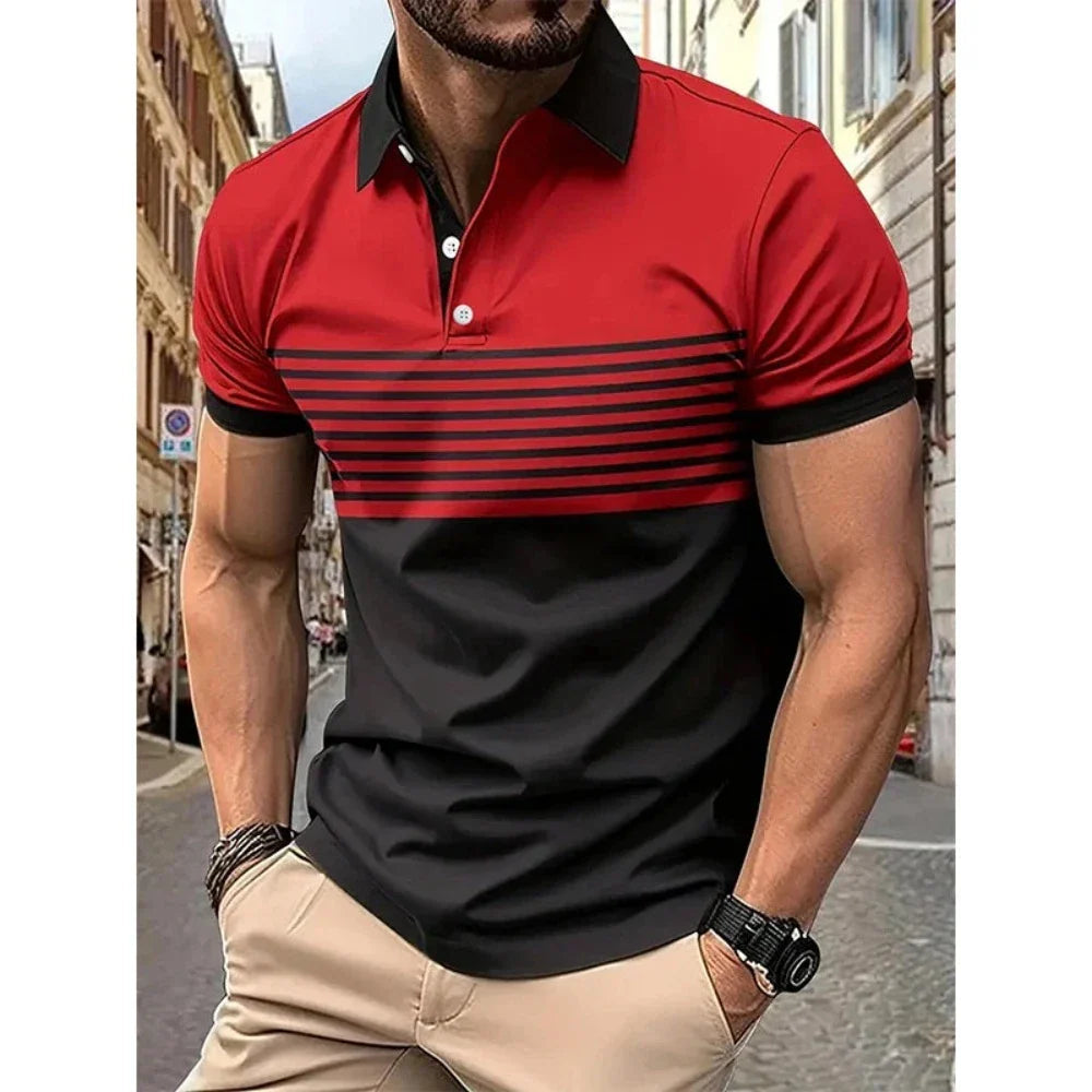 Stripe Short Sleeve Polo Shirt