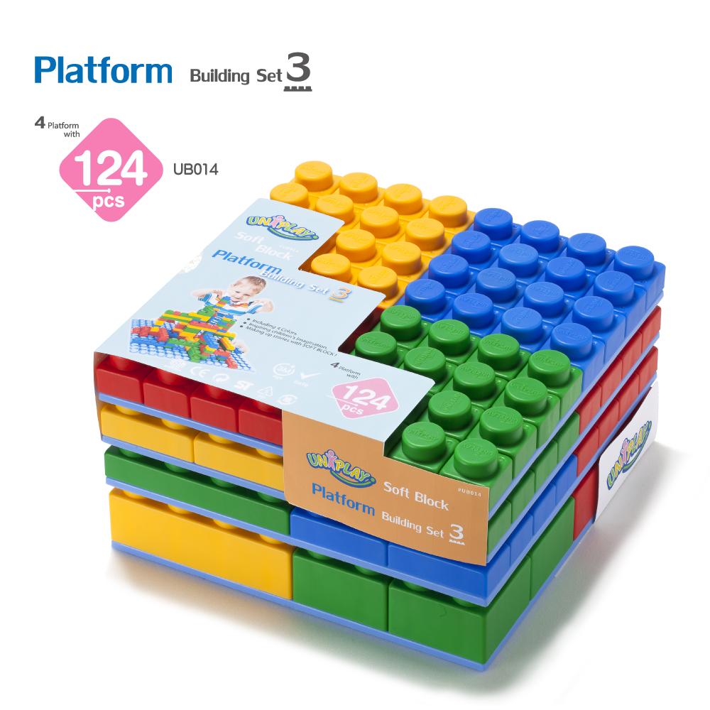 Platform with 124pcs Soft Building Blocks