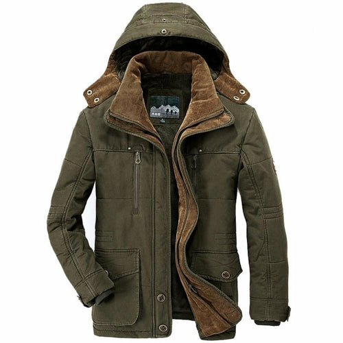 Hooded Winter Parka Coat with Inner Fleece