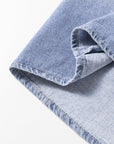 Beau Blue Ruffled Long Sleeve Denim Shirt