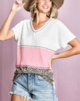 BiBi Colr Block Waffle Knit Top