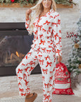 Christmas Bow Top and Pants Pajama Set