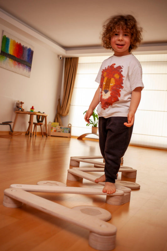 Montessori Balance Beam and Stepping Stones Set