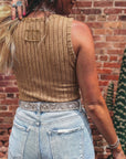Solid Mineral Wash Ribbed Tank Top
