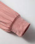 Fuchsia Elegant V-Neck Long Sleeve Casual Bodysuit