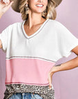 BiBi Colr Block Waffle Knit Top