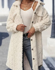 Fuzzy Button Up Longline Coat
