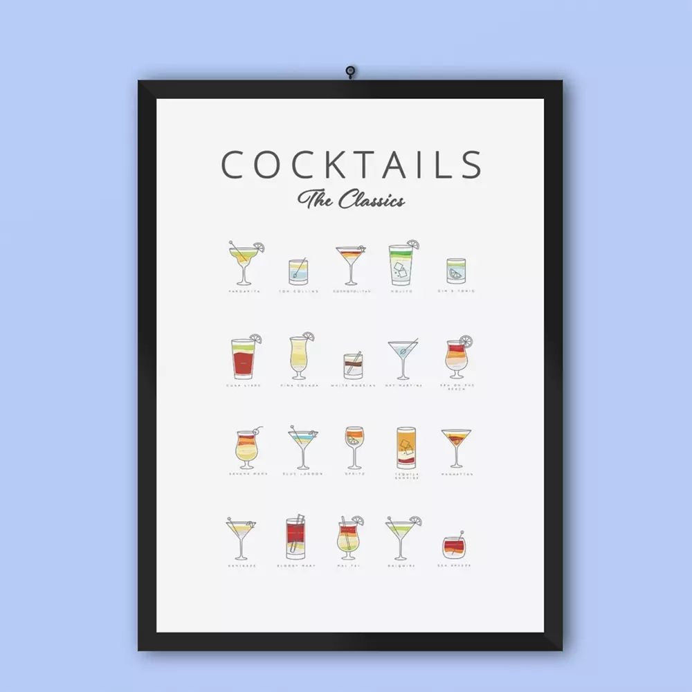 Cocktails Art Poster Decor