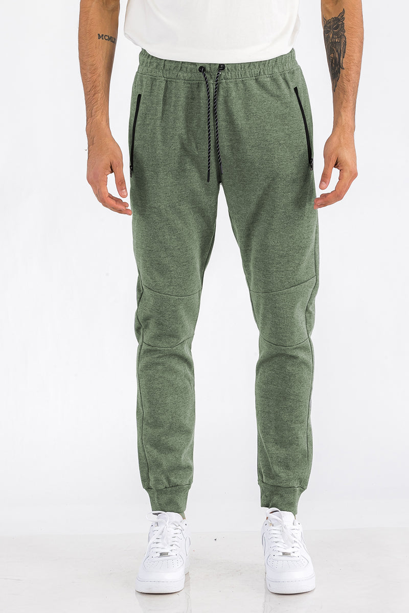 Green Heathered Cotton Sweats