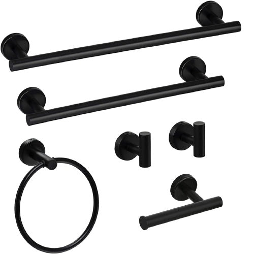 6 Piece Stainless Steel Bathroom Towel Rack Set