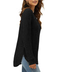 Long Sleeve Lightweight Ribbed Tunic Sweater
